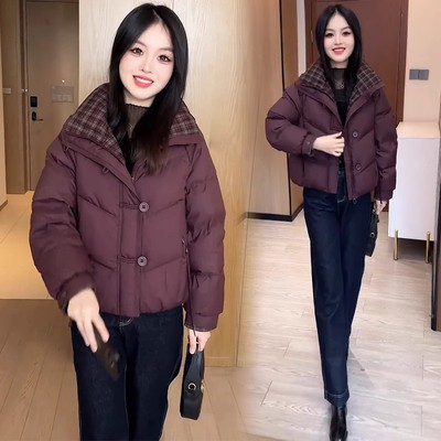 新款羽绒棉服女冬季立领