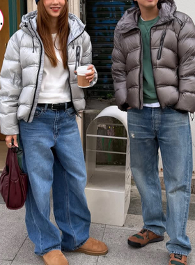 短款羽绒服冬季保暖蓬松加厚轻量户外百搭防水男女同款面包服外套