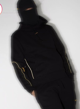 潮牌NOCTA DRAKE联名款纯色反光加绒加厚连帽衫男女宽松卫衣外套