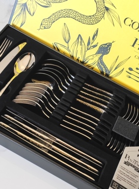 意大利pinti316不锈钢高级感西餐餐具刀叉勺24件套装摆件乔迁礼品