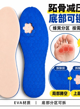 跖骨专用减压鞋垫前脚掌镂空