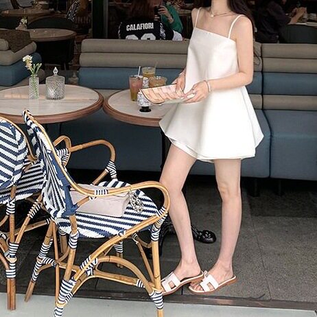 时尚气质套装女白色宽松吊带背心上衣夏季性感休闲阔腿短裤两件套