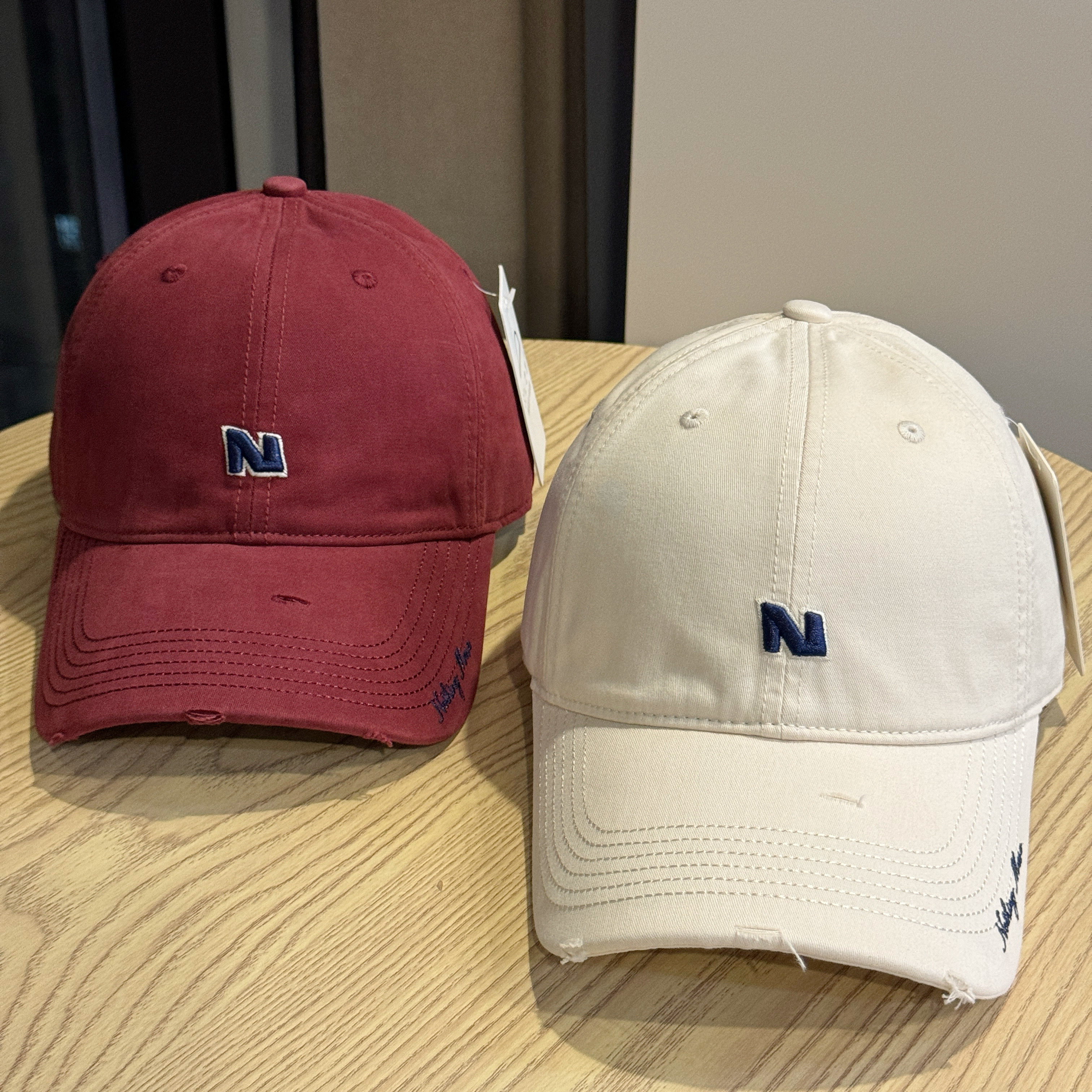 新款潮牌字母刺绣磨边棒球帽