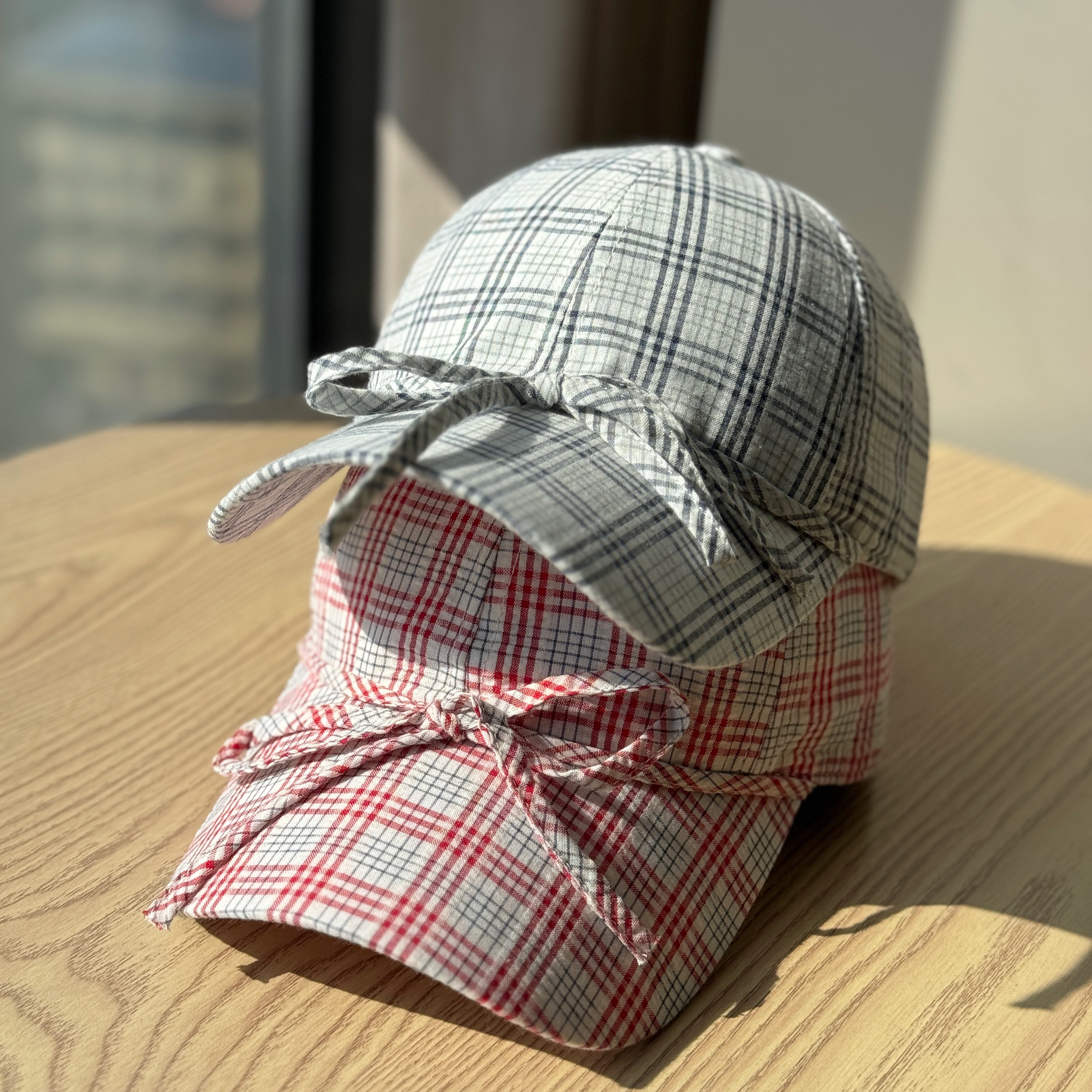 韩版小众设计休闲格纹蝴蝶结软顶棒球帽子百搭大头围显脸小鸭舌帽,服饰配件/皮带/帽子/围巾,帽子,淘宝优惠券,粉丝福利购,淘宝优惠卷