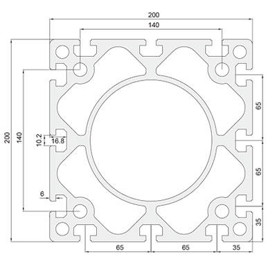 0立柱20 铝型材横梁重型0工业型材金立柱框架超x20甫