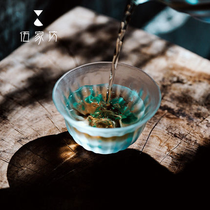 伍家坊云合琉璃水晶杯泉落茶杯高档主人杯手工大容量家用耐热杯