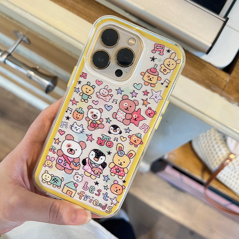 叉烧欢乐店 原创小熊二合一iPhone16Promax手机壳卡通可爱亮面适用于15Promax双层imd13/13Promax