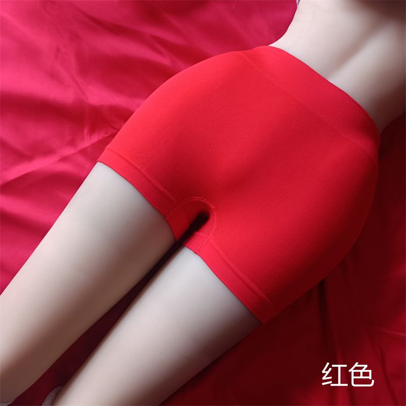 新品中性内裤男女通用可穿内裤中腰性感平角丝袜紧身一片式黑红色