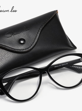 Shawnlee猫眼眼镜近视镜框女复古板材防蓝光黑色显瘦素颜可配度数