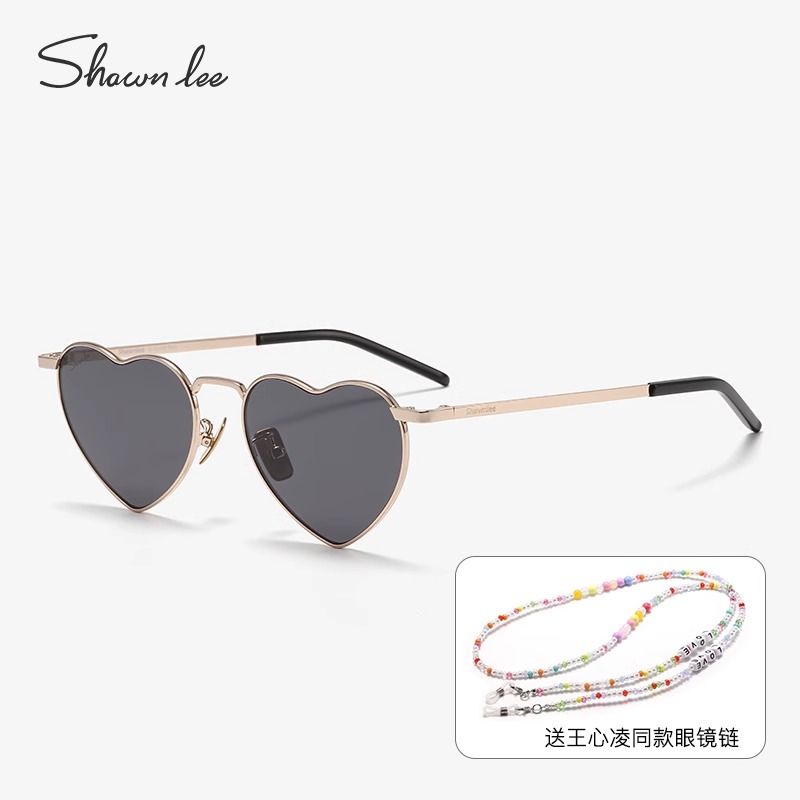 Shawnlee王心凌同款眼镜链LOVE个性心形墨镜女防晒太阳眼镜遮阳镜