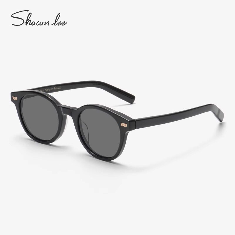 Shawnlee复古可爱少女小圆框墨镜夏季新款韩系板材防晒太阳眼镜