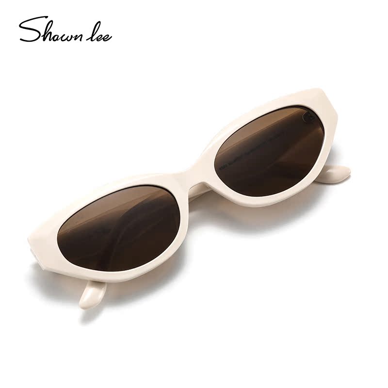 Shawnlee新款白框复古猫眼墨镜女潮酷欧美小框太阳镜防紫外线