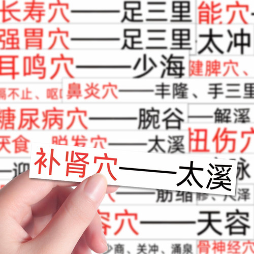 200张中医经验效穴贴纸人体穴位知识学习diy笔记本iPad贴画防水