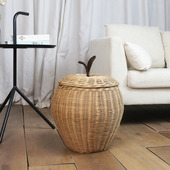 手工编织苹果造型杂物筐浴室脏衣篮玩具收纳筐酒店民宿装 饰收纳篮