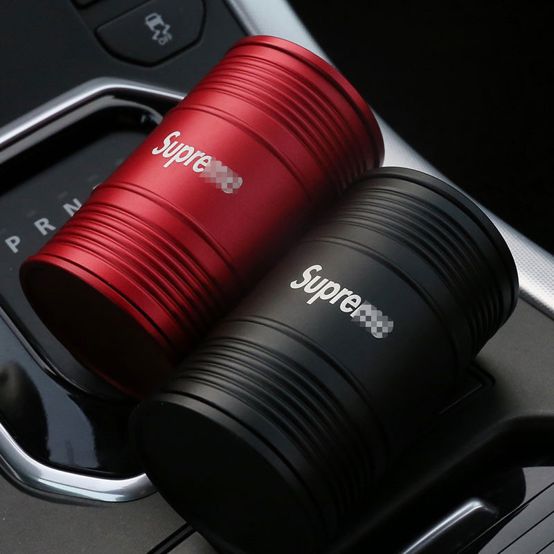 车载金属烟灰缸车内小号大容量铝合金不锈钢车用高级感防飞灰烟缸