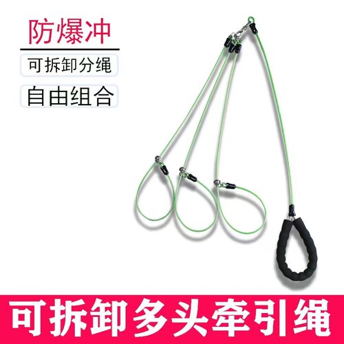 狗狗牵引绳p绳项圈一拖二p链狗绳