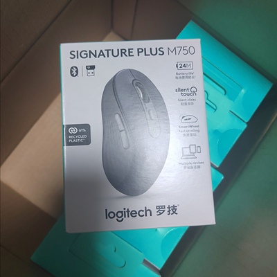 罗技优选系列M750无线鼠标M/L蓝牙轻音办公电脑苹果笔记本接收器