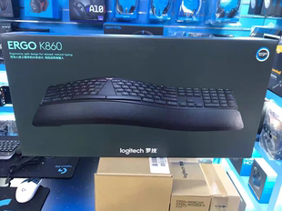 罗技K860ERGO无线键盘人体工程学腕撑分键布置蓝牙双模
