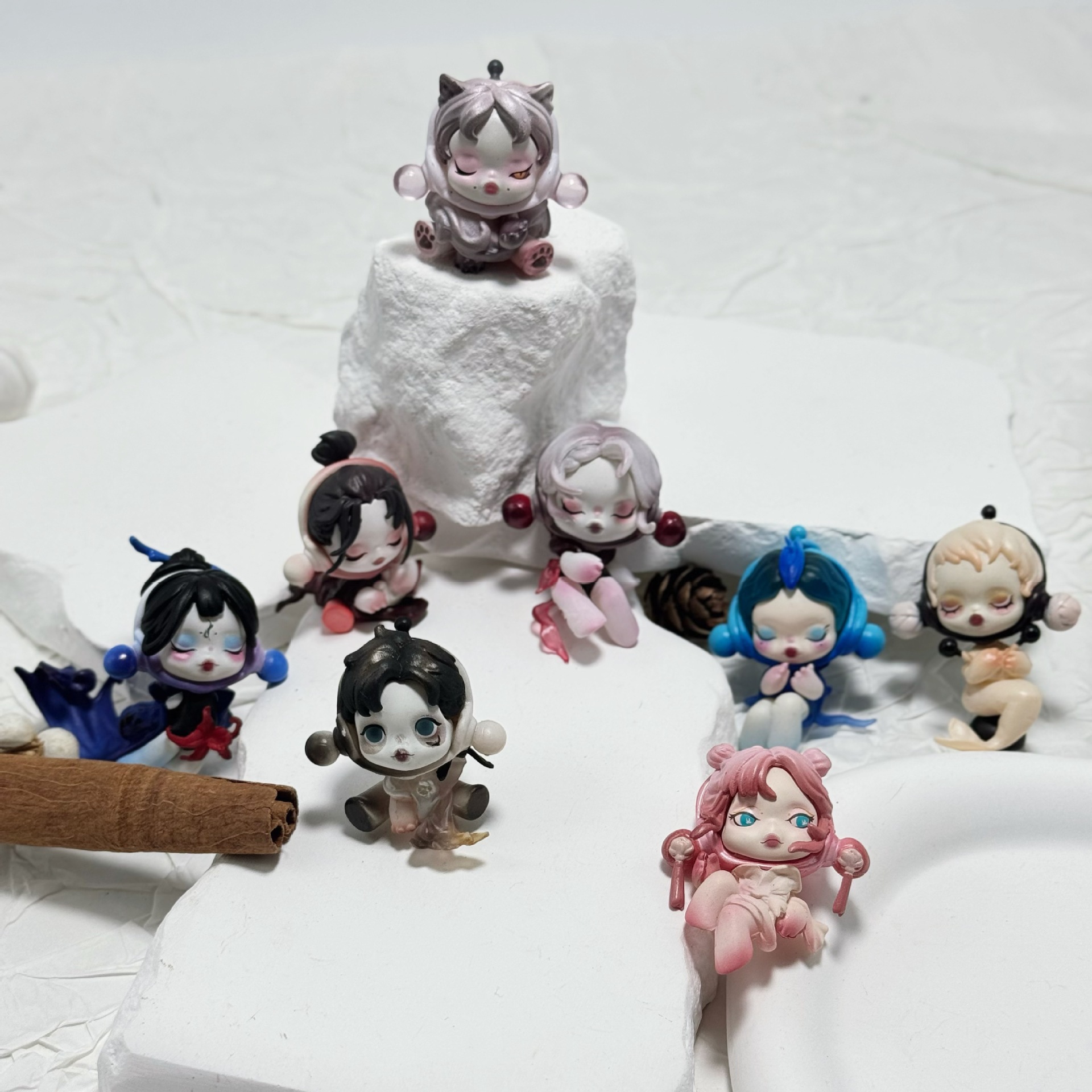 SKULLPANDA泡泡玛特 改娃萌粒潮玩公仔玩具DIY摆件配件盲盒小