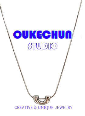 钛钢不掉色U型吊坠ins嘻哈项链女