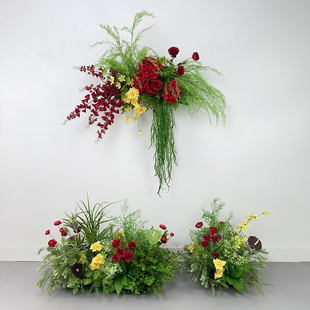 新款莫奈花园仿真花排森系婚庆挂花婚礼布置路引花球装饰布置装饰