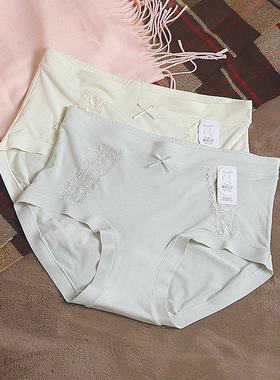 黛丝少女60支兰精莫代尔大码包臀中高腰女士内裤睫毛蕾丝抑菌底裆