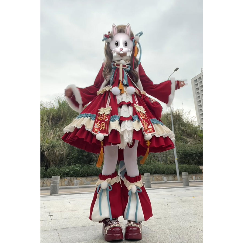 圣诞新年战袍中华风Lolita裙拜年服洛丽塔可爱公主裙少女感洋装女