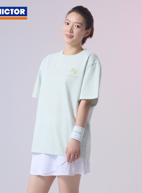 威克多victor胜利羽毛球服T501HYQ黄雅琼短袖T恤针织透气吸汗休闲