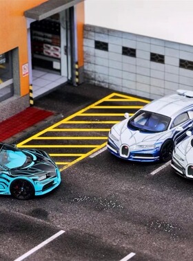 LJM 1:64 布加迪 陶瓷龙 Chiron 蒂芙尼蓝 仿真汽车模型