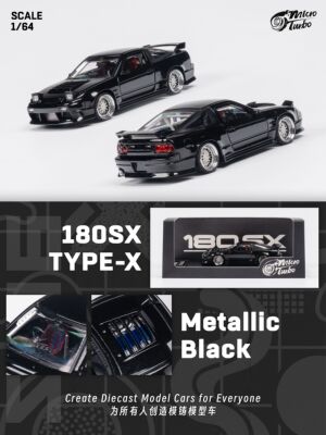 Micro Turbo 1:64 日产 尼桑 180SX 可翻灯 金属黑 合金汽车模型