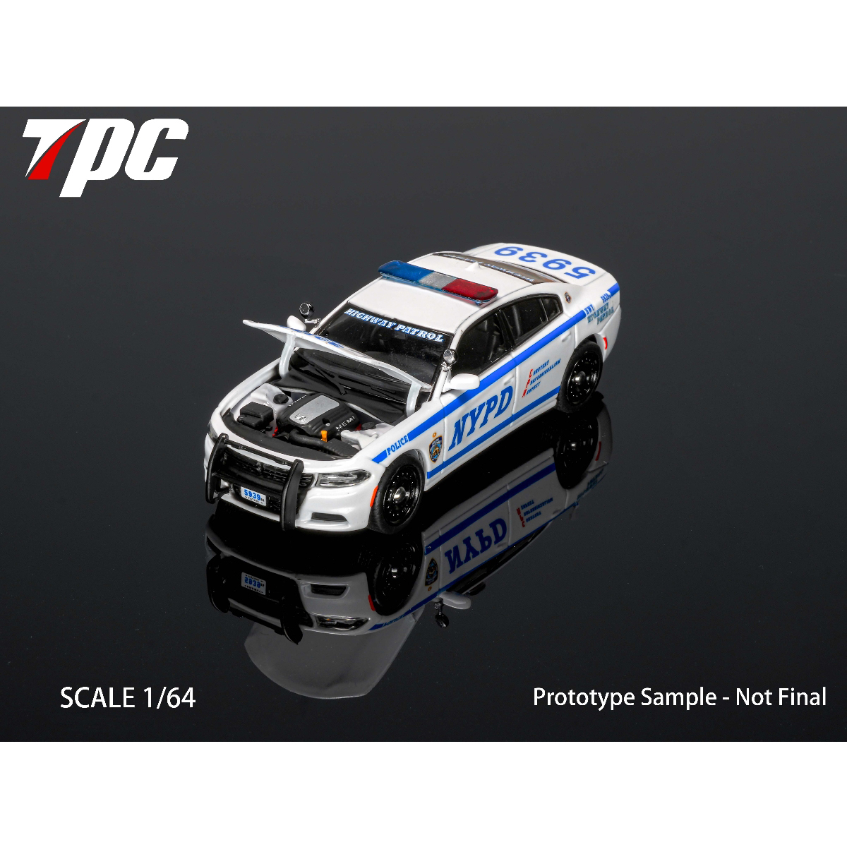 TPC 1:64 道奇 战马 Dodge Charger NYPD 可开盖 合金汽车模型