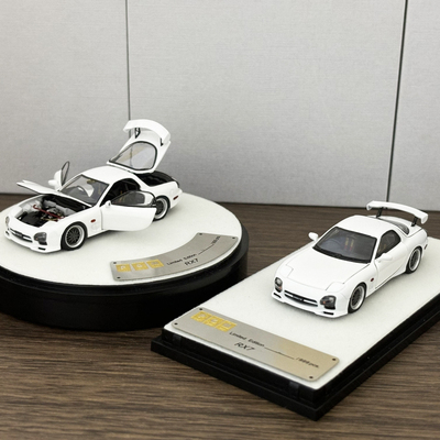 PGM 1:64 马自达 Mazda RX7 白色 合金全开 仿真汽车模型