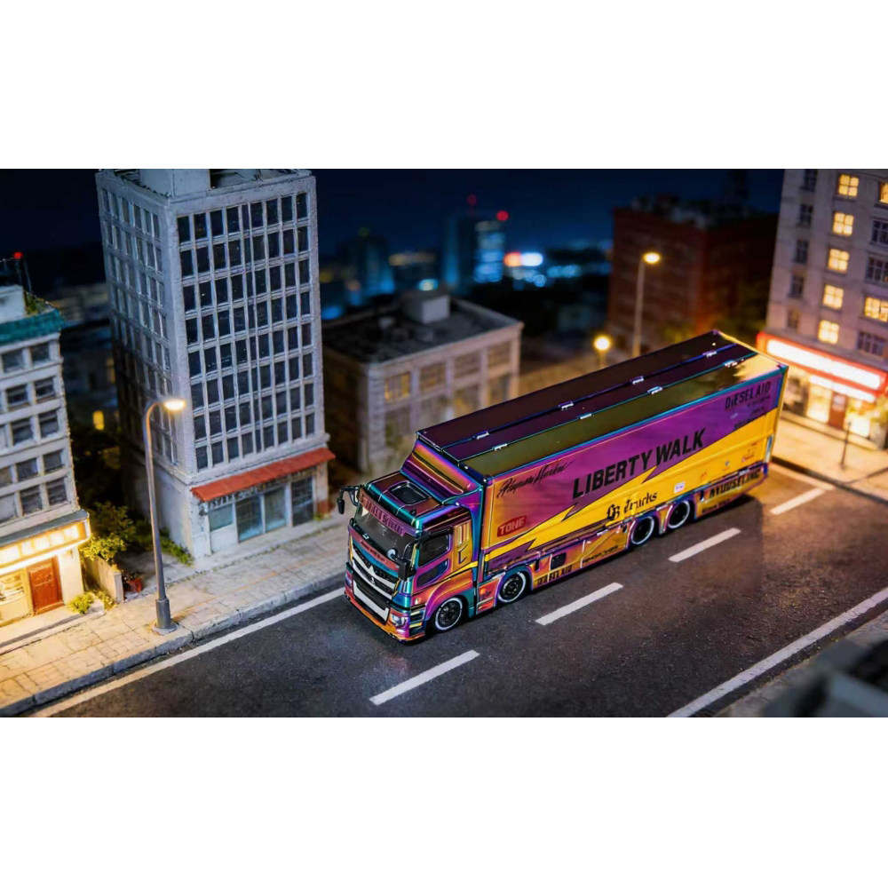 GCD 1:64 三菱LB彩色电镀货柜车 HEC会展 合金仿真汽车模型图片