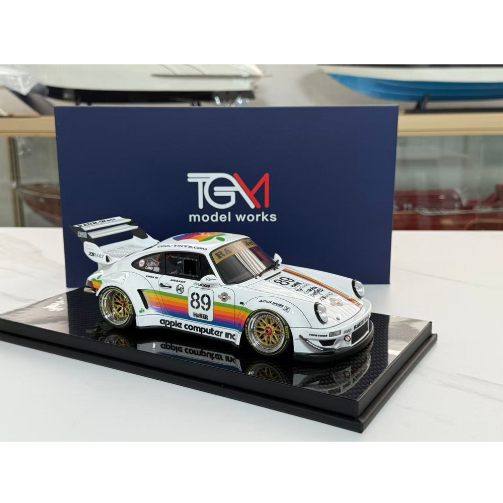 TGM 1:18 保时捷 RWB964 白苹果 树脂仿真汽车模型