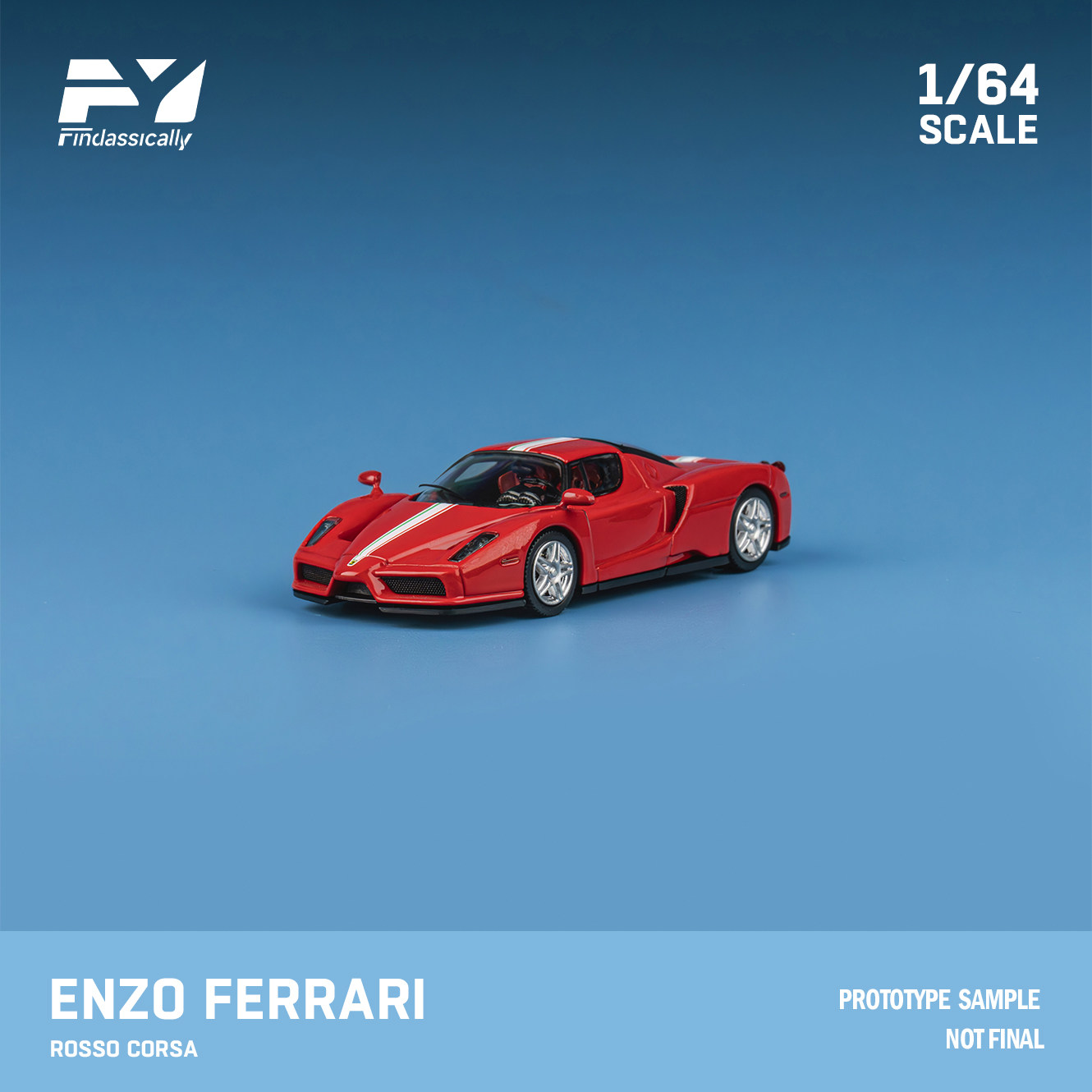 Findclassically 1:64 法拉利 ENZO 意大利国旗 合金汽车模型