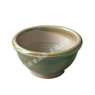 亮边小镭钵 贵州从江老式辅食家用擂辣椒陶瓷研钵厨房手动捣蒜碗