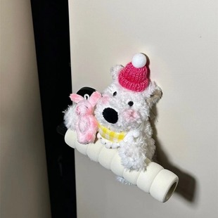 新款 饰玩偶摆件门把手保护 潦草小狗西高地ins风可爱家用宿舍门装