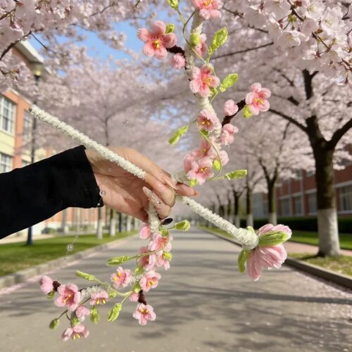 春日桃花弓箭扭扭棒diy材料包手工编织创意花束制作氛围感拍照礼