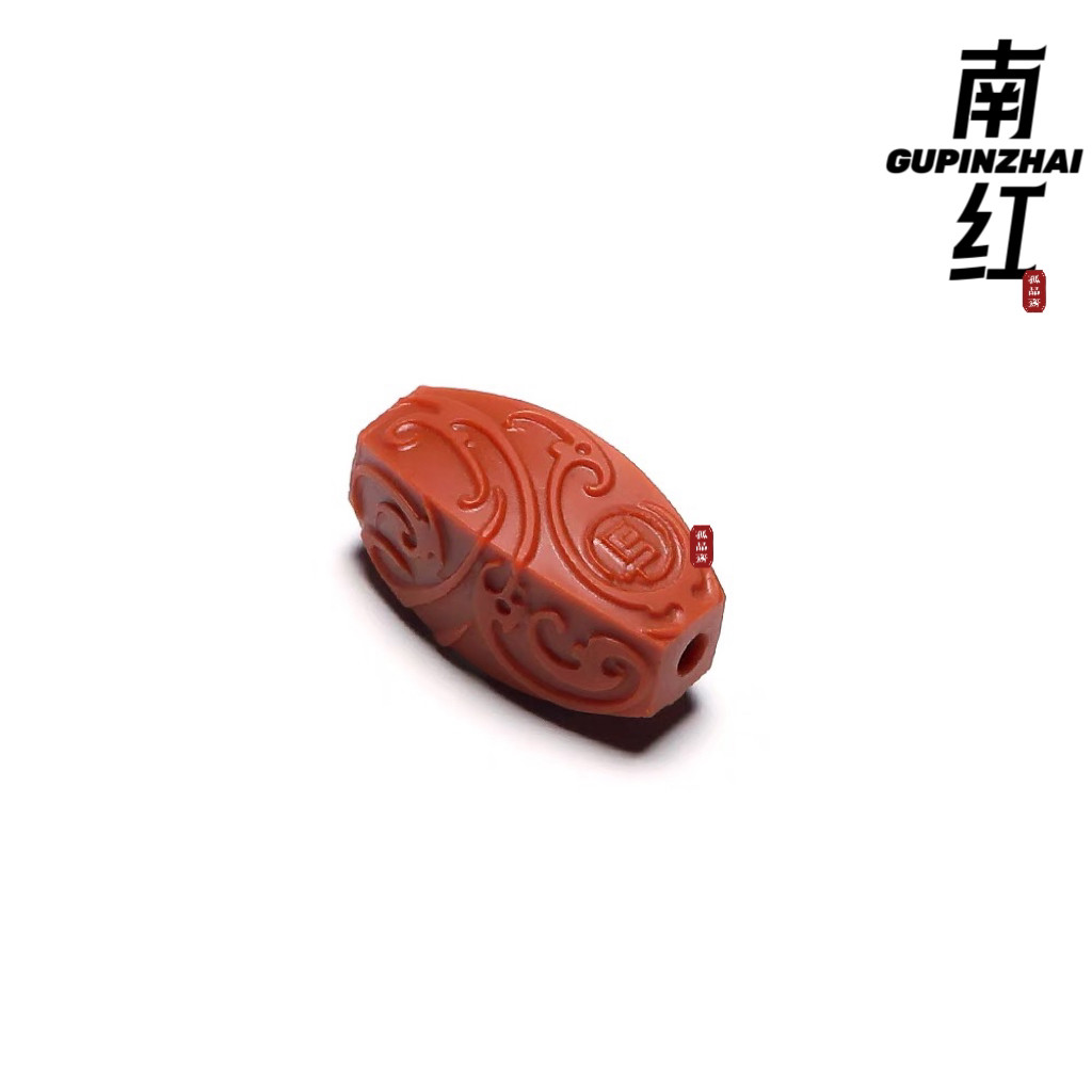 瓦西南红博古纹勒子吊坠