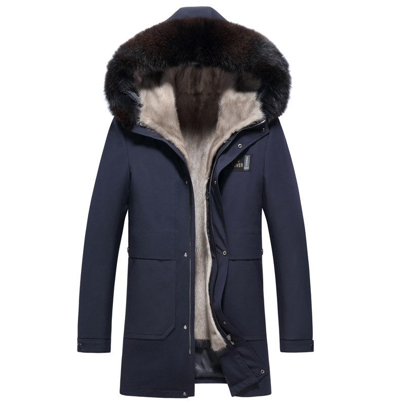 YP-PK2120男士貂皮真皮水貂皮克服整貂银兰貂内胆皮草大衣冬P3750，男装皮衣，电商B360