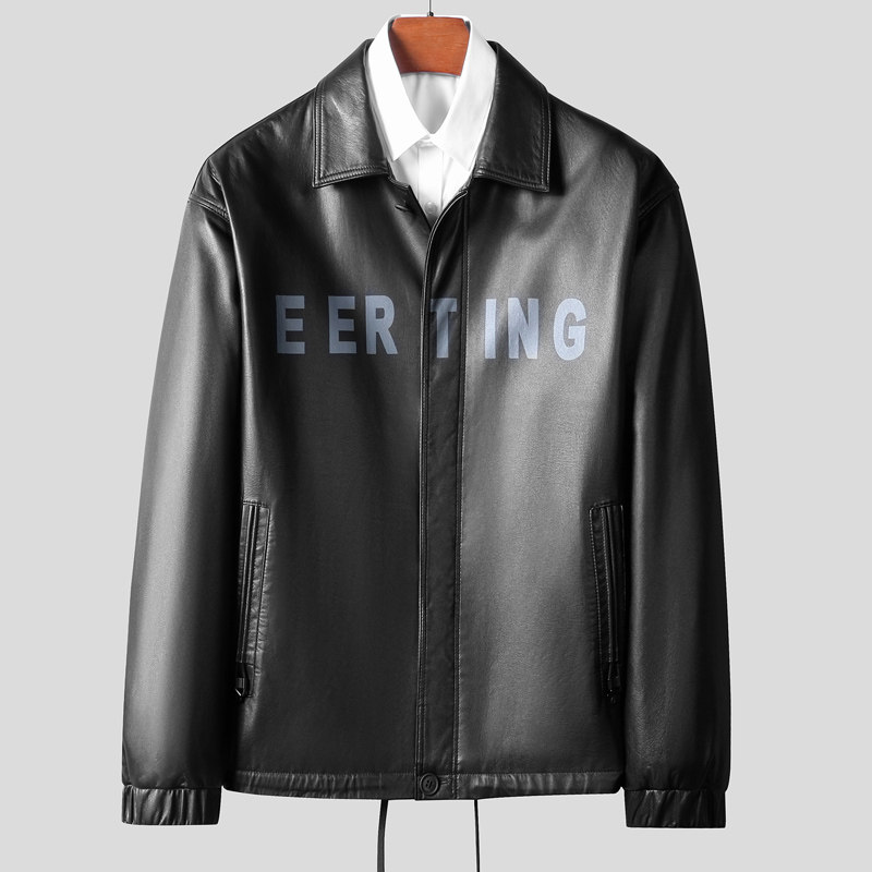 S803男式2021秋新款头层牛皮短款立领皮衣真皮皮衣男皮夹克P1150，男装皮衣，电商B360