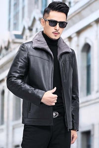 YP-PK2080真皮牛皮夹克男士外套皮衣中长款水貂整貂皮克服P4300图片