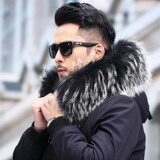 YP-PK2021冬季休闲连帽男士貉子毛领水貂整貂内胆外套派克服P4100，男装皮衣，电商B360