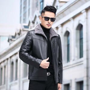 YP-PK2080真皮牛皮夹克男士外套皮衣中长款水貂整貂皮克服P4300图片