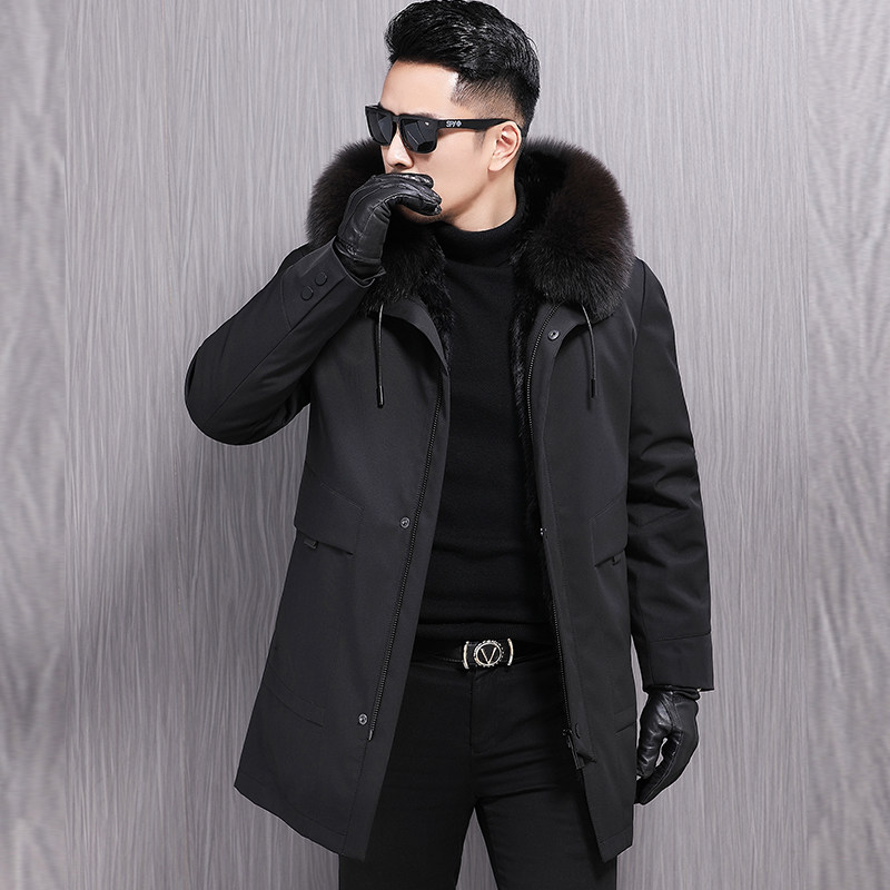 XPK1152021冬季新款派克服男士貂皮大衣连帽加厚保暖P1300，男装皮衣，电商B360