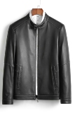 L32A8268秋季新款真皮皮衣男绵羊皮外套立领夹克中年商务男装P450，男装皮衣，电商B360
