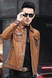 Z2005男士皮衣夹克外套机车短款修身绵羊皮帅气真皮皮衣男P850，男装皮衣，电商B360