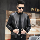 XF13海宁真皮皮衣男绵羊皮外套棒球服潮款简约夹克P390，男装皮衣，钱塘721-1