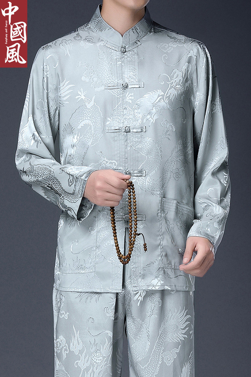 K2012唐装2023年夏季新款男式风男高端复古唐装套装P125,男装民族服装,电商B360