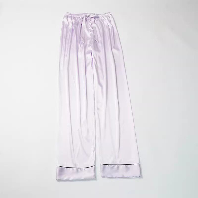 睡裤女夏秋季丝绸单条睡裤女长裤薄款纯色宽松加大码冰丝家居裤
